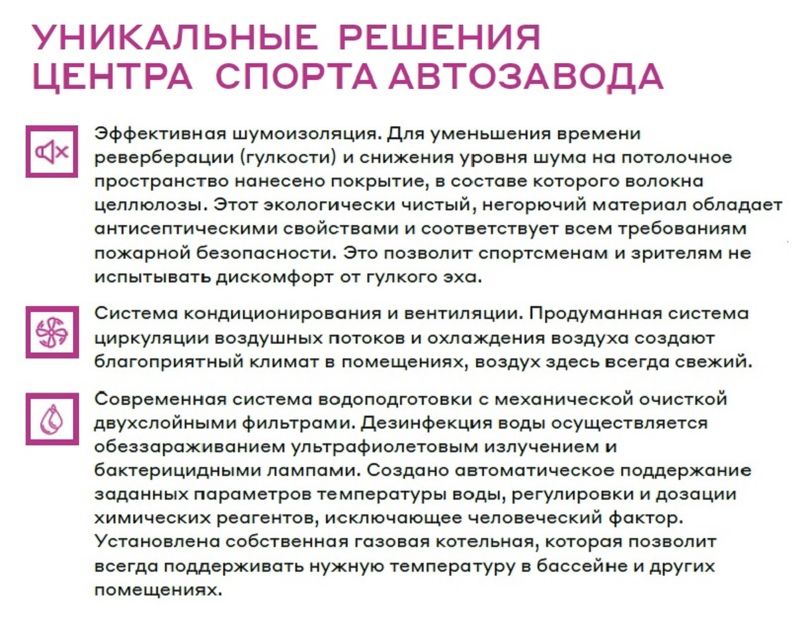 Уникальные решения Центра спорта автозавода