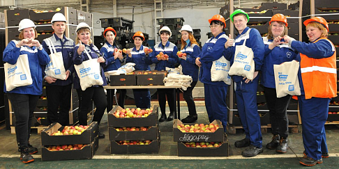 Яблоки - для заводчан от фонда «Вольное Дело» 