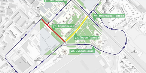 Участки улиц Героя Попова, Карповской и Порядковой перекроют с 12 декабря