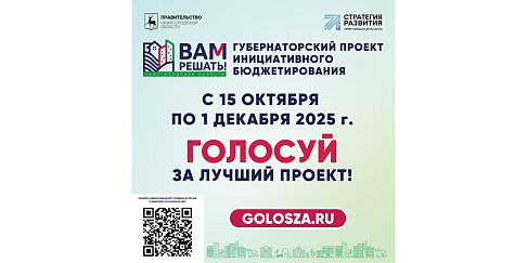 Продолжается голосование за предложения жителей, выдвинутые в рамках губернаторского проекта инициативного бюджетирования «Вам решать!» на 2026 год