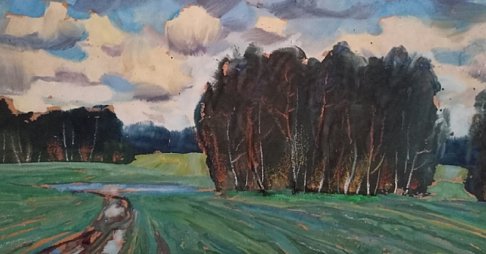 В библиотеке «Центр деловой и правовой информации» работает художественная выставка «Лирика Аскольда Русина»