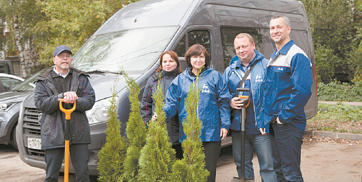 Сотрудники службы внутреннего аудита «Группы ГАЗ» посадили туи в детском саду №61